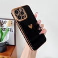 thumbnail image 1 of for iPhone 14 Pro Case Cute Girly Sweet Heart Flower Pattern Soft Silicone Camera Protective Phone Case for iPhone 14 Pro (Black), 1 of 9