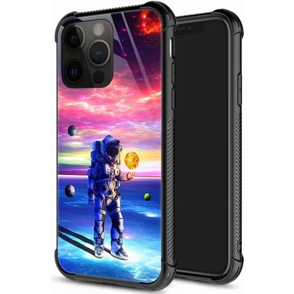 for iPhone 14 Pro Case, Military-Grade Protection, All-Around Shockproof Corners, Anti-Scratch Phone Case for iPhone 14 Pro - Stars Astronauts