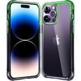 thumbnail image 1 of for iPhone 14 Pro Max Case Gradient Black Green, [Not-Yellowing][-Grade Drop Protection] Shockproof Protective Phone Cases 2022, 1 of 12