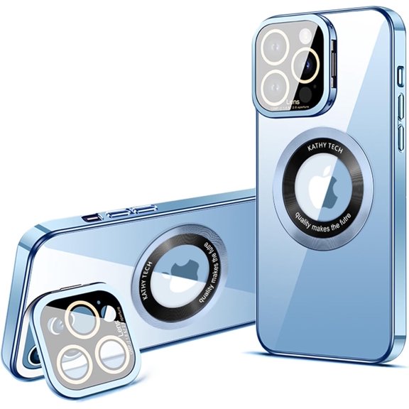 for iPhone 14 Pro Max Case Magnetic, Compatible with MagSafe, Built-in Camera Lens Cover Stand, 6.7 inches, Blue