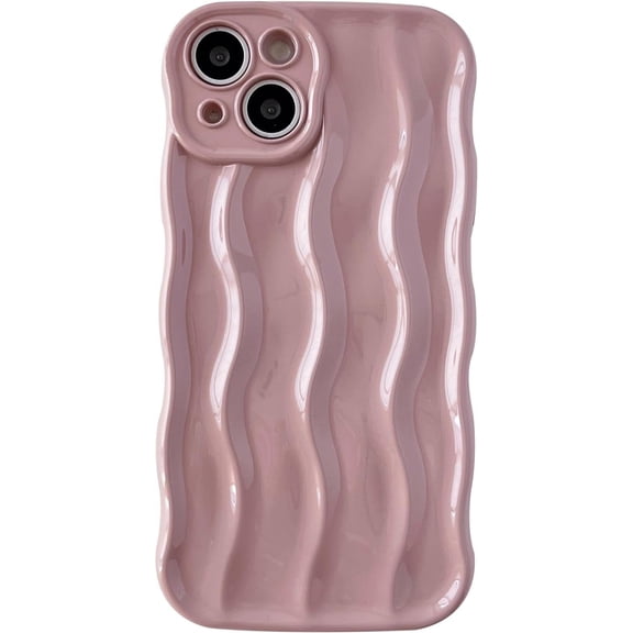 for iPhone 14 Pro Max Case,Water Ripple Pattern Curly Wave Frame Soft Compatible with iPhone Case (Pink,iPhone 14 Pro Max)