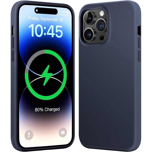 for iPhone 14 Pro Max Case for MagSafe, Silicone Phone Case [Full Protection] [Durable & Shockproof] Cover Case for Apple 14 Pro Max - Dark Blue