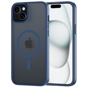 for iPhone 15 Case, Compatible with MagSafe, Translucent Matte Shockproof Anti-Slip Anti-Fingerprint Pocket-Friendly Phone Case Cover - Black