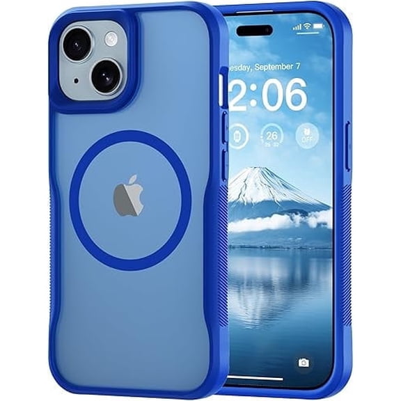 for iPhone 15 Case, Compatible with MagSafe, Translucent Matte Shockproof Anti-Slip Anti-Fingerprint Pocket-Friendly Phone Case Cover - Gray