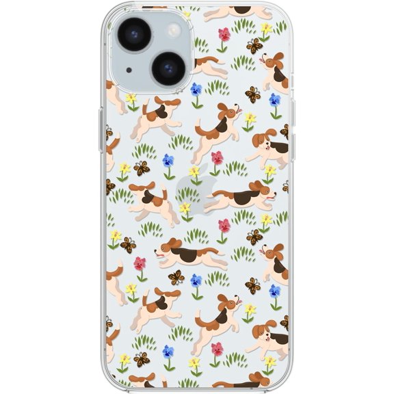for iPhone 15 Case, Cute Beagle Dog Style Funny Pet Pattern Cartoon Animal Design Transparent Soft TPU Protective Clear Case 6.1 inch (Beagle Style)