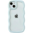 thumbnail image 1 of for iPhone 15 Case, Cute Curly Wave Frame Shape Shockproof Soft Compatible with iPhone Case (Green,iPhone 15), 1 of 6