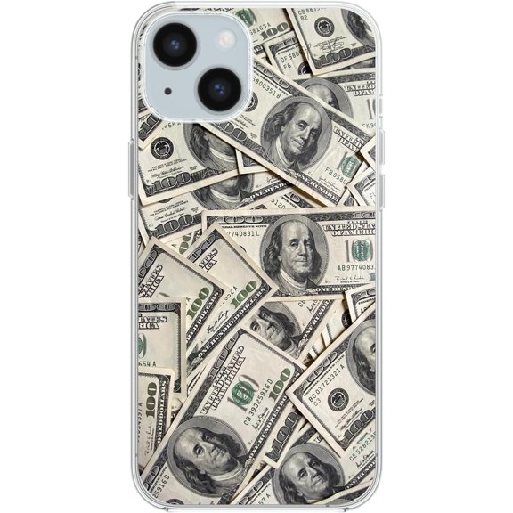 for iPhone 15 Case, Fun One Hundred Dollar Bill Style Cool Money Design Soft TPU Protective Case 6.1 inch (Money Design)