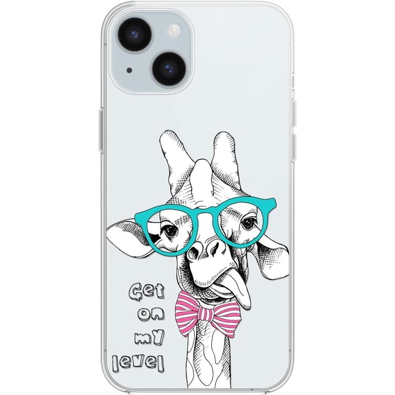 for iPhone 15 Case, Funny Giraffe Pattern Creative Cartoon Animal Design Transparent Soft TPU Protective Clear Case 6.1 inch (Cocky Giraffe)