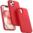 thumbnail image 1 of for iPhone 15 Case,Liquid Silicone Slim Shockproof Protective iPhone 15 6.1 inch Phone Case [Microfiber Lining] (Deep Red), 1 of 12