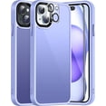 thumbnail image 1 of for iPhone 15 Plus Case,  [15FT Military Grade Protection] Anti-Fingerprints Anti-Scratch Translucent Matte Backfor (Light Purple)…, 1 of 12