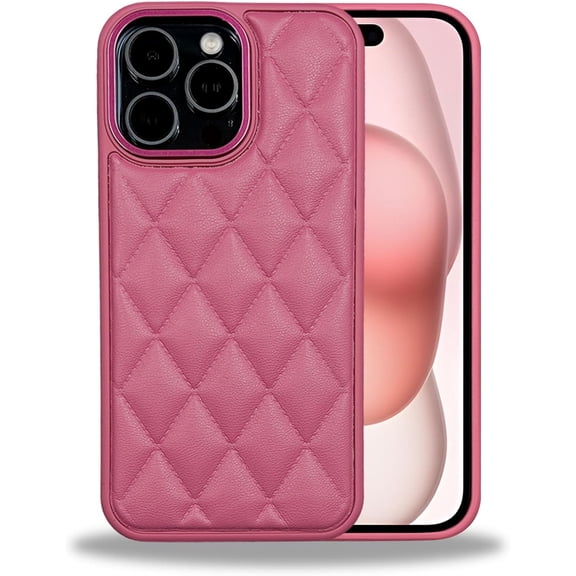 for iPhone 15 Plus Case, Military-Grade Protection, All-Around Shockproof Corners, Stylish Leather Phone Case for iPhone 15 Plus - Rose