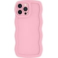 thumbnail image 1 of for iPhone 15 Pro Case, Cute Curly Wave Edge Phone Cover, Soft Liquid Silicone Camera Protection Phone Case with iPhone 15 Pro, Pink, 1 of 14