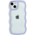 thumbnail image 1 of for iPhone 15 Pro Case, Cute Curly Wave Frame Shape Shockproof Soft Compatible with iPhone Case (Purple,iPhone 15 Pro), 1 of 5