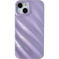 thumbnail image 1 of for iPhone 15 Pro Case, Cute Water Ripple Pattern Wave Shape Camera Lens Protection Soft Compatible with iPhone Case (Purple,iPhone 15 Pro), 1 of 12
