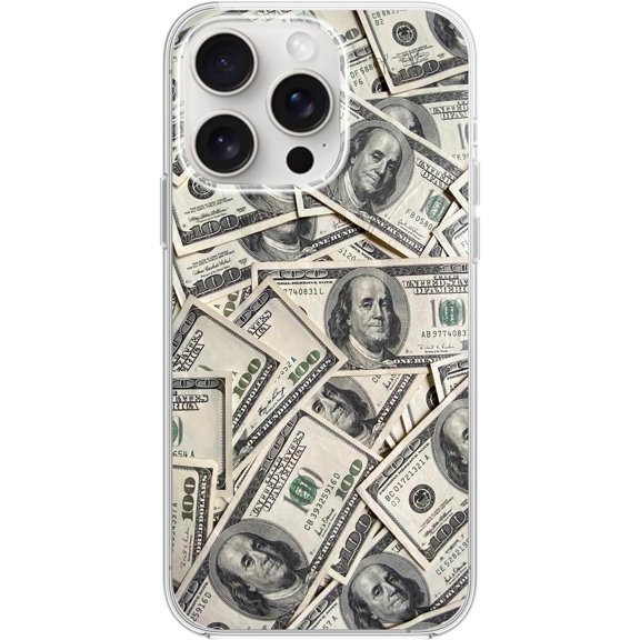 for iPhone 15 Pro Case, Fun One Hundred Dollar Bill Style Cool Money Design Soft TPU Protective Case 6.1 inch (Money Design)