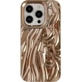 thumbnail image 1 of for iPhone 15 Pro Case,Pleated Water Ripple Chrome Wave Pattern Soft Compatible with iPhone Case (Gold,iPhone 15 Pro), 1 of 7