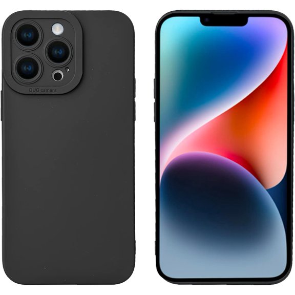 for iPhone 15 Pro Case, Red Soft TPU Silicone Rubber Back Cover, Wireless Charging, Full Protection