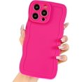 thumbnail image 1 of for iPhone 15 Pro Case Silicone Cute Girly Wave Frame Curly Shape Cute Shockproof Ultra Thin Protective Phone Cases for iPhone 15 Pro Rose Pink, 1 of 15