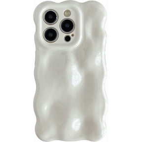 for iPhone 15 Pro Case,Water Ripple Wave Meteorite Bubble Chrome Plating Electroplated Candy Phone Case (White)