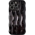 thumbnail image 1 of for iPhone 15 Pro Max Case,Water Ripple Pattern Curly Wave Frame Soft Compatible with iPhone Case (Light Black,iPhone 15 Pro Max), 1 of 12