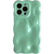 for iPhone 15 Pro Max Case,Water Ripple Wave Meteorite Bubble Chrome Plating Electroplated Candy Phone Case Green