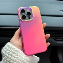 for iPhone 15 Pro Max Phone Case 6.7 inch, Aesthetic Unique Neon Frosted for Women Girls, Shockproof Soft TPU & Hard Pc Pink