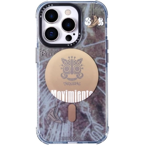 for iPhone 15 Pro Mobile Phone Case Camping Series Novel Sports Pattern Wireless Charging Airbag Frame Anti-Fingerprint Anti-Fall Lightweight,4 Color