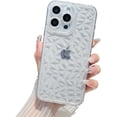 thumbnail image 1 of for iPhone 15 pro Clear Sparkly Case, 3D Diamond Pattern,Camera Raised Protection, Soft Silicone TPU,Glitter for Women, Girls - Clear, 1 of 13