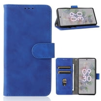 for iPhone 16 Case, Classic PU Leather Magnetic Shockproof Protective Stand Flip Wallet Case Cover with Card Holder for iPhone 16 Phone Case, Blue