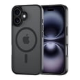 thumbnail image 1 of for iPhone 16 Case, Compatible with MagSafe, Translucent Matte Shockproof Anti-Slip Anti-Fingerprint Pocket-Friendly Phone Case Cover - Normal Black, 1 of 7