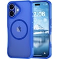 thumbnail image 1 of for iPhone 16 Case, Compatible with MagSafe, Translucent Matte Shockproof Anti-Slip Anti-Fingerprint Pocket-Friendly Phone Case Cover - Blue, 1 of 7