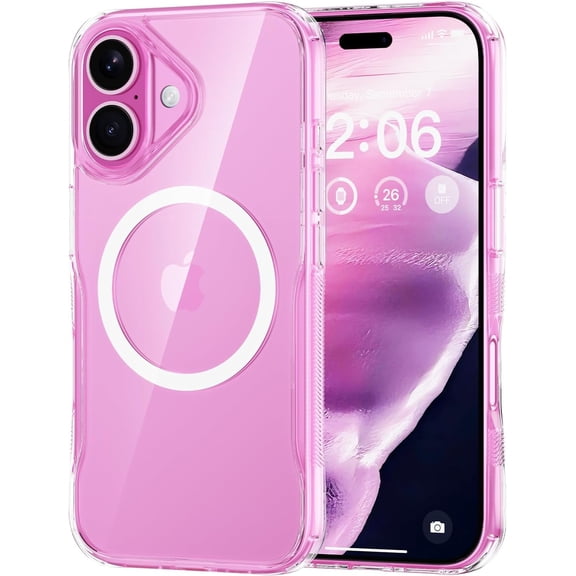 for iPhone 16 Case, Compatible with MagSafe, Translucent Matte Shockproof Anti-Slip Anti-Fingerprint Pocket-Friendly Phone Case Cover - Clear