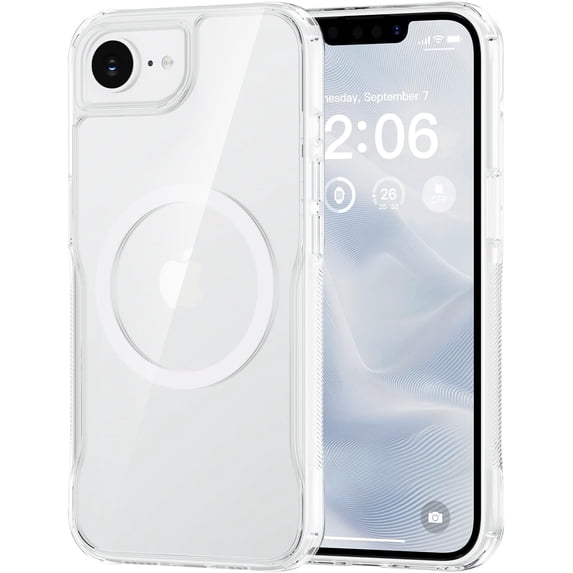 for iPhone 16E Case, Compatible with MagSafe, Translucent Matte Shockproof Anti-Slip Anti-Fingerprint Pocket-Friendly Phone Case Cover - Clear