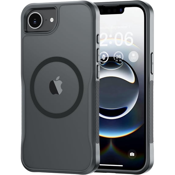 Compatible for iPhone 16E / 17E Case,with Magnetic, Translucent Matte Shockproof Anti-Slip Anti-Fingerprint Pocket-Friendly Phone Case Cover - Gray