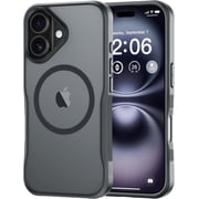 Compatible for iPhone 16 Case,  with Magnetic, Translucent Matte Shockproof Anti-Slip Anti-Fingerprint Pocket-Friendly Phone Case Cover - Gray