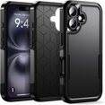 thumbnail image 1 of for iPhone 16 Case, [Shockproof] Military Grade Proof Protection [Dropproof] Rugged Protective Heavy Duty Phone Case Cover for iPhone 16 (Black), 1 of 14
