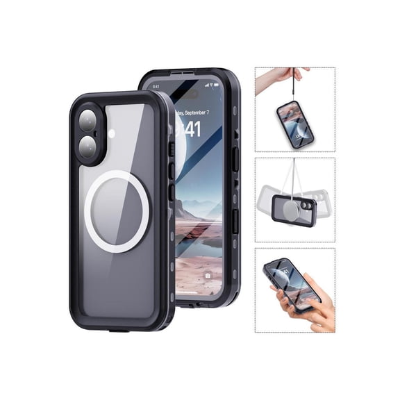 for iPhone 16 Case Waterproof, Compatible with Magsafe Magnetic Protective Case, Shockproof Dustproof Phone Cover with Screen Protector