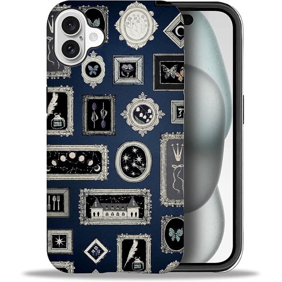 for iPhone 16 Plus Case, Adopting a Mixed Double-Layer Protective Matte Shell Design, it is Fashionable and Beautiful, Royal Photo Frame Collage.
