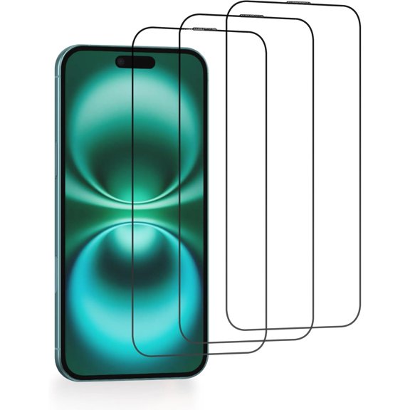 for iPhone 16 Plus Screen Protector 9H+ Hardness Military Grade Tempered Glass Film EZ Installation 6.7'' Full Coverage, Case Friendly-3 Pack