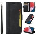 thumbnail image 1 of for iPhone 16 Plus Wallet Case,PU Leather Magnetic Flip Strap Wrist Phone Cover with RFID Block Card Holder for iPhone 16 Plus,Black, 1 of 8