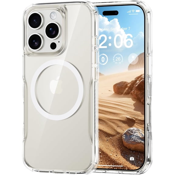 for iPhone 16 Pro Case, Compatible with MagSafe, Translucent Matte Shockproof Anti-Slip Anti-Fingerprint Pocket-Friendly Phone Case Cover - Clear