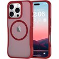 thumbnail image 1 of Compatible for iPhone 16 Pro Case,  with Magnetic, Translucent Matte Shockproof Anti-Slip Anti-Fingerprint Pocket-Friendly Phone Case Cover - Red, 1 of 7