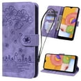 thumbnail image 1 of for iPhone 16 Pro Case, Flower Embossed PU Leather Shockproof Magnetic Flip Cover Card Holders Wallet Purse Phone Case for iPhone 16 Pro, Purple, 1 of 12
