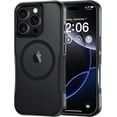 thumbnail image 1 of for iPhone 16 Pro Max Case, Compatible with MagSafe, Translucent Matte Shockproof Anti-Slip Anti-Fingerprint Pocket-Friendly Phone Case Cover - Black, 1 of 7