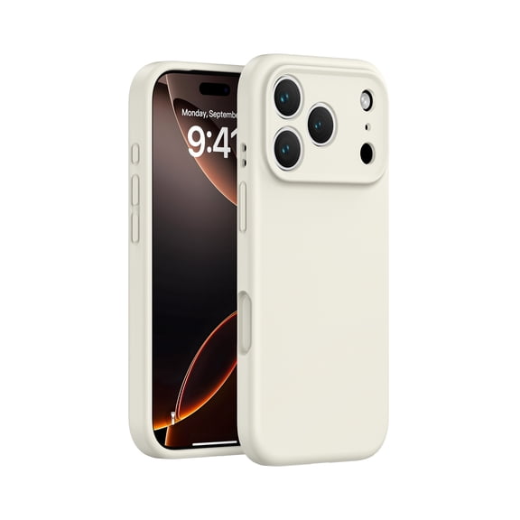 for iPhone 16 Pro Max Case, Compatible with Magsafe, Full Protection Liquid Silicone Anti-Scratch Shockproof Case for iPhone 16 Pro Max, White