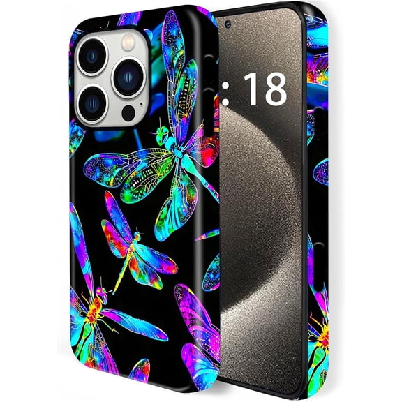 for iPhone 16 Pro Max Case,Hard PC Heavy Lightweight Shockproof Protective Phone Cover for iPhone 16 Pro Max (6.9") 2024, Painted Dragonfly