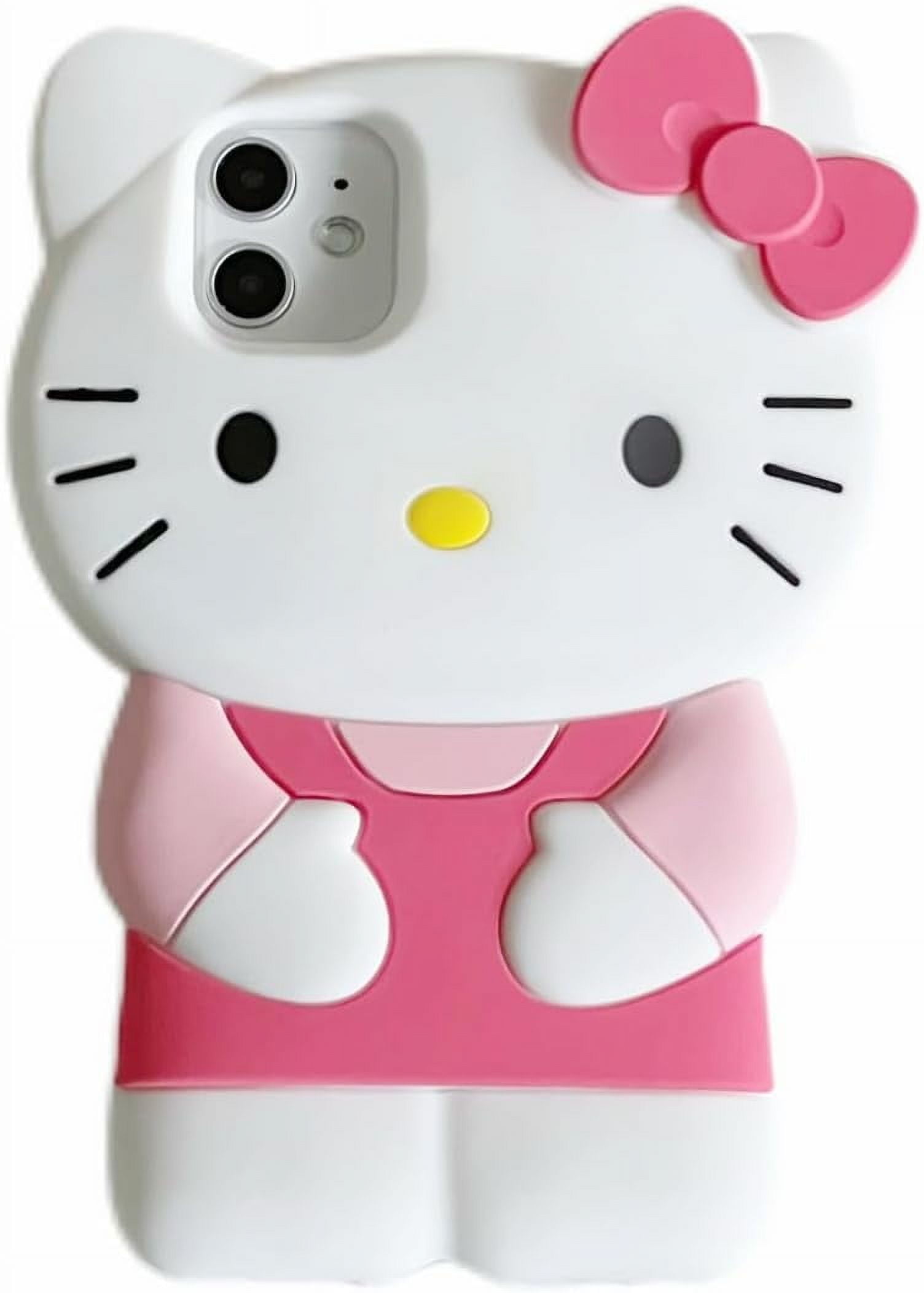 for iPhone 16 Pro Max Kitty Cat 3D Cartoon Phone Case for iPhone 14 13 12 15 Pro Max 12 Mini XR XS  7 8 Plus Silicone Soft Back Cover