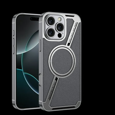 for iPhone 16 Pro Max Magnetic Leather Case for Magsafe Fashion Plating Slim Anti-scratch Business Cover for iPhone 16 Pro/16 Plus/16