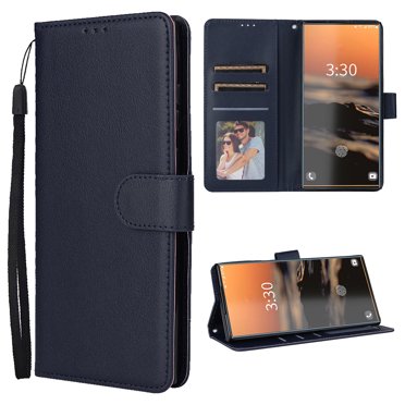 for iPhone 16 Pro PU Leather Case | Wallet Phone Case with Card Holder | Flip Folio Case/Cover with Stand | Compatible with iPhone 16 Pro,Darkblue
