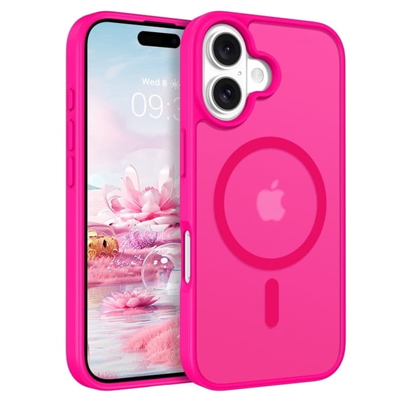 for iPhone 16 plus Case Super Magnetic [Compatible with MagSafe] TPU Protective Translucent Matte Smooth, phone case for iPhone 16 plus, Hot Pink
